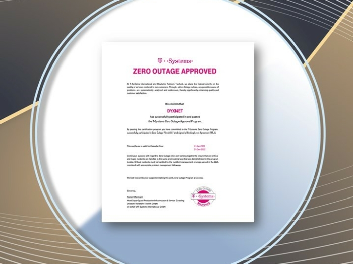 Approved Zero Outage Supplier from T-Systems